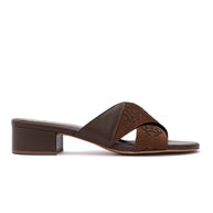 Nappa Leather Block Heel Sandals for Women