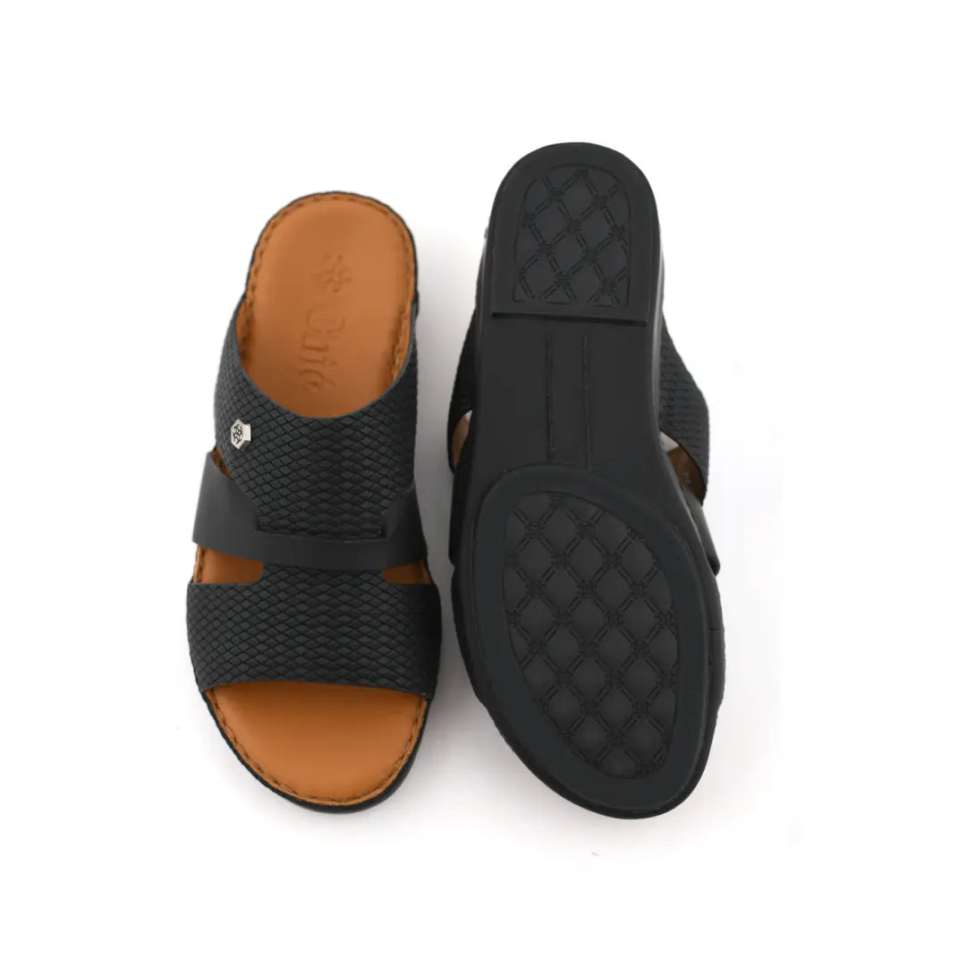 Genuine Calf Leather Rubber Finish Men Sandals