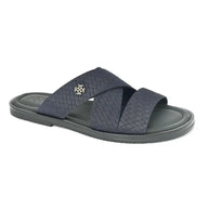 Two Tone Leather Finish Flat Sandals