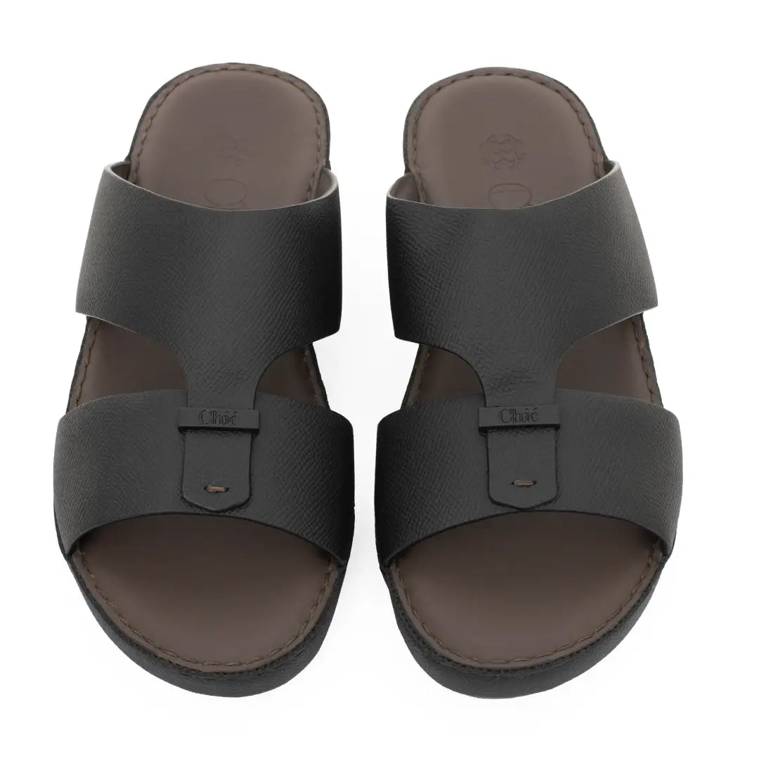 Chic Men Arabic Sandals Saffiano Leather