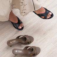 Nappa Leather  Heel Sandals for Women