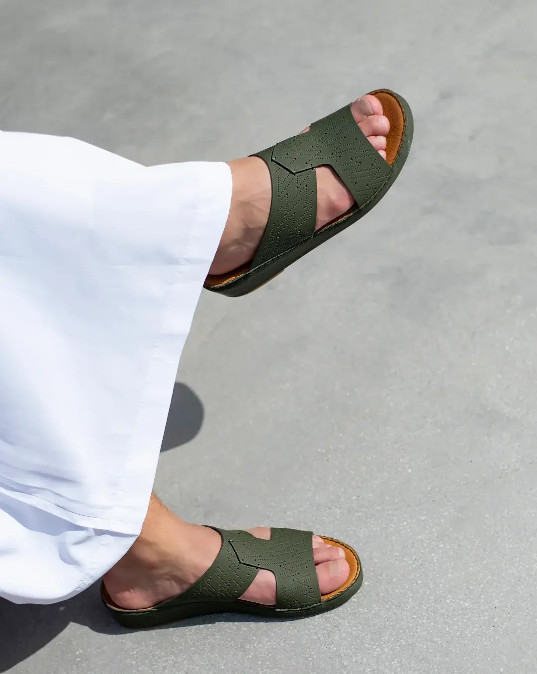 Genuine Calf Leather Men Arabic Sandals