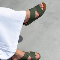 Genuine Calf Leather Men Arabic Sandals