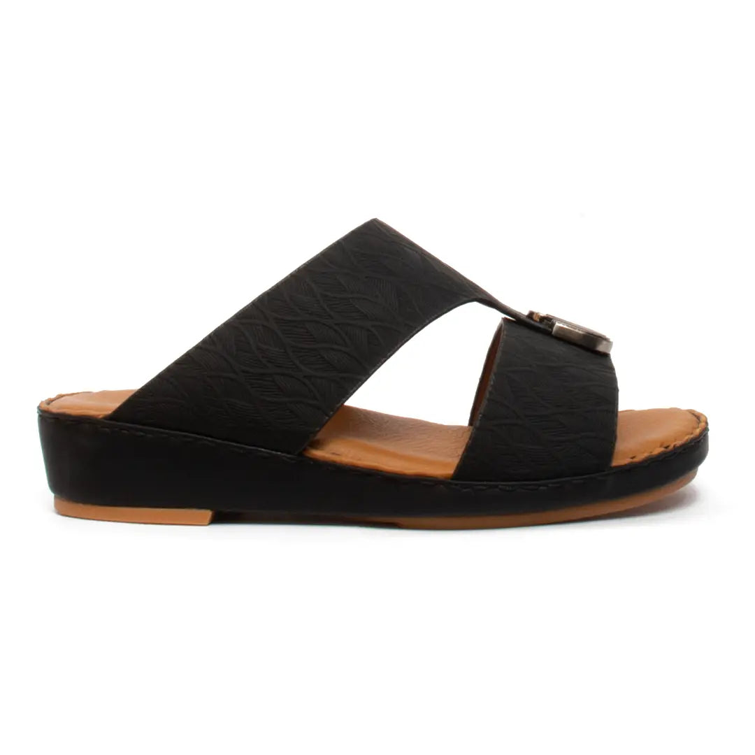 Kids-Genuine-Calf-Leather-Arabic-Slippers-in-Rubber-Finish