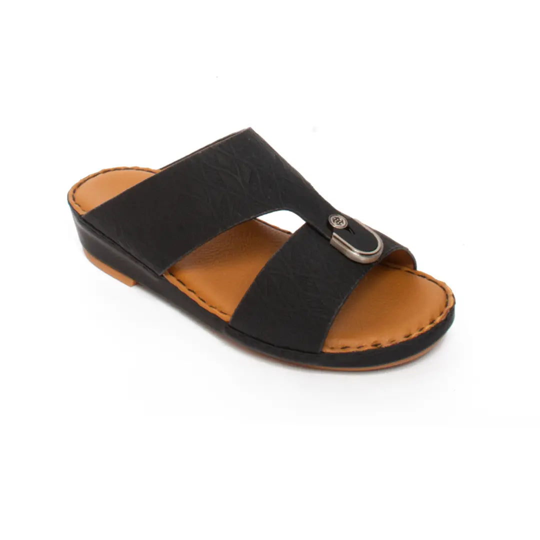 Kids-Genuine-Calf-Leather-Arabic-Slippers-in-Rubber-Finish