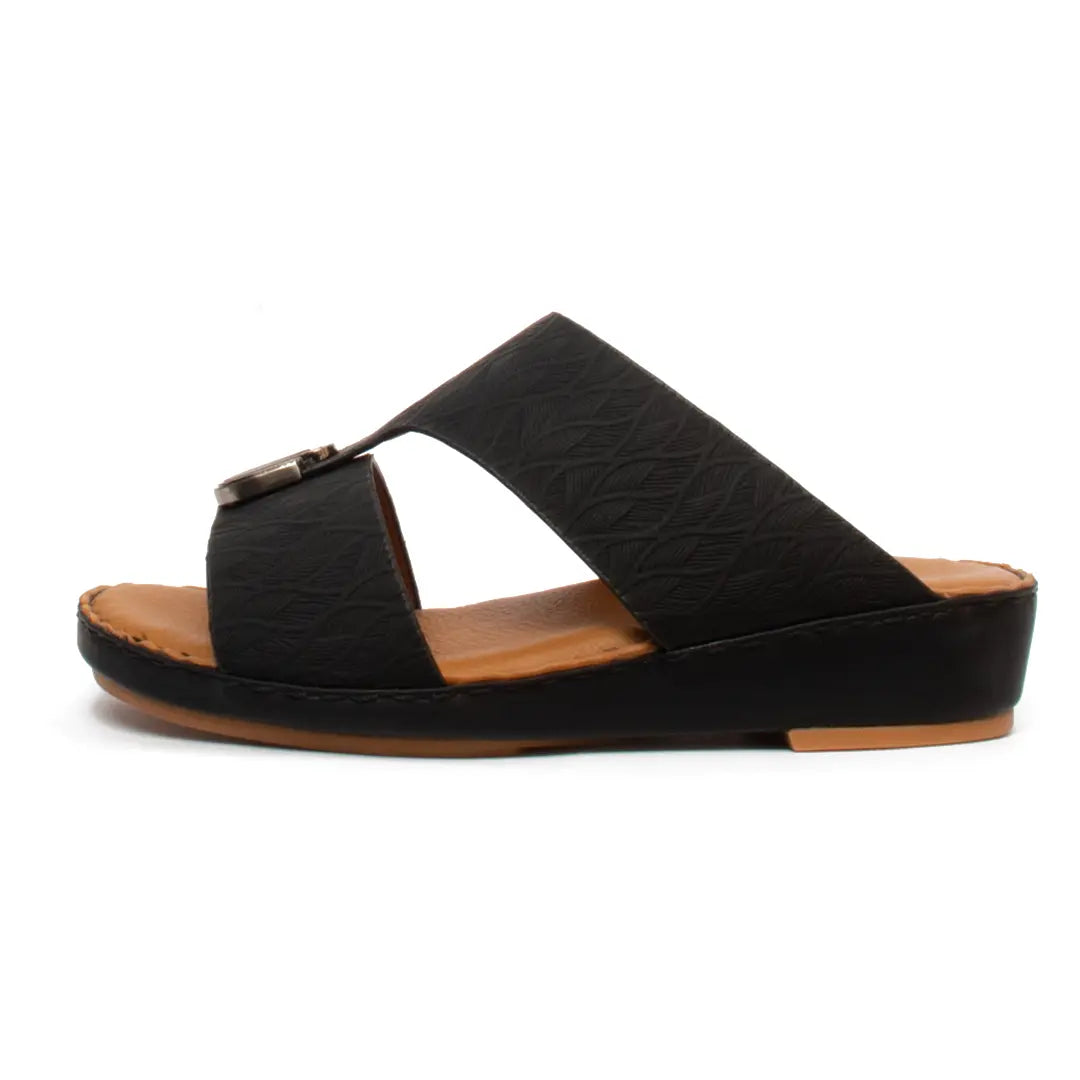 Kids-Genuine-Calf-Leather-Arabic-Slippers-in-Rubber-Finish