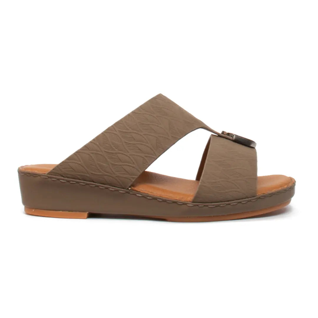 Kids-Genuine-Calf-Leather-Arabic-Slippers-in-Rubber-Finish