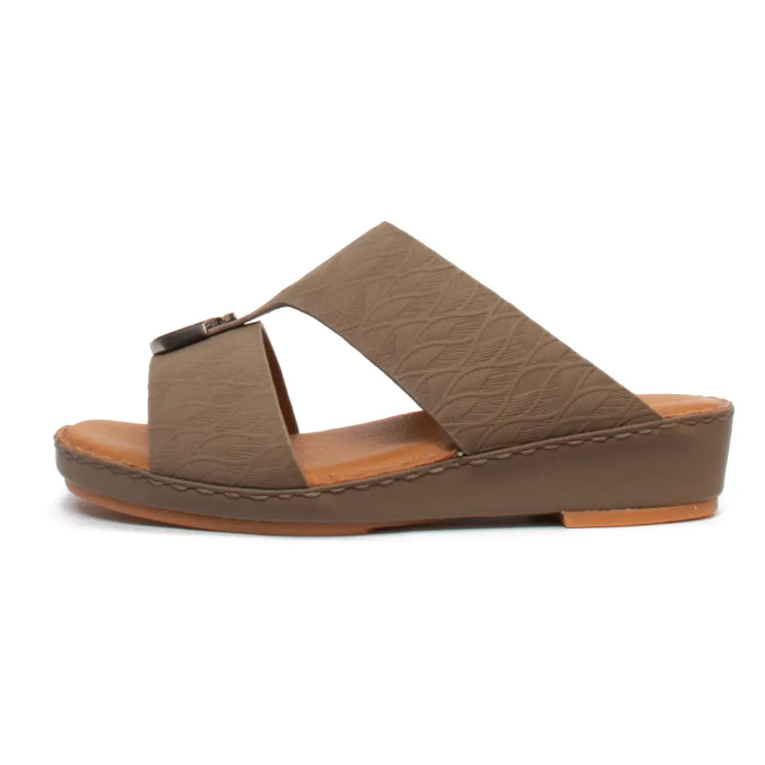 Kids-Genuine-Calf-Leather-Arabic-Slippers-in-Rubber-Finish