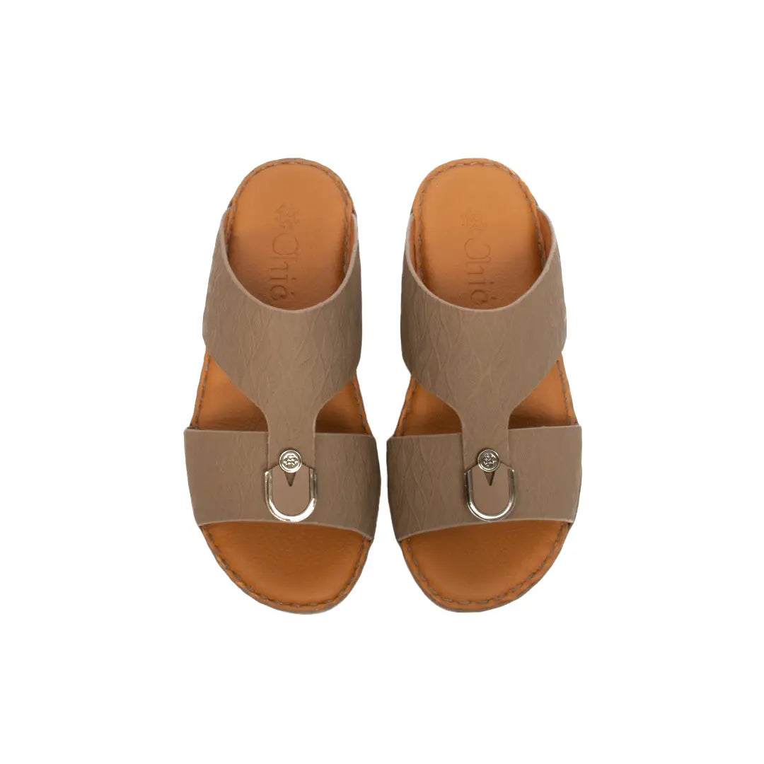 Kids-Genuine-Calf-Leather-Arabic-Slippers-in-Rubber-Finish