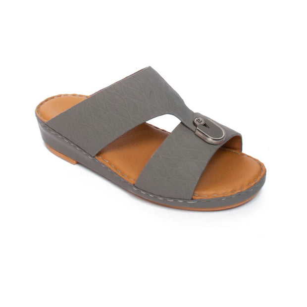Kids-Genuine-Calf-Leather-Arabic-Slippers-in-Rubber-Finish