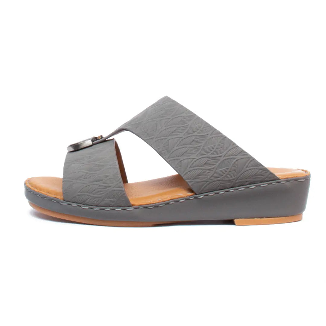 Kids-Genuine-Calf-Leather-Arabic-Slippers-in-Rubber-Finish