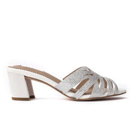 Chic Crystal Block Heel Women Slippers