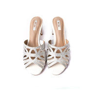 Chic Crystal Block Heel Women Slippers