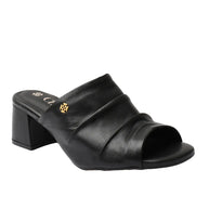 Chic Soft Leather Block Heel Slipper for Women