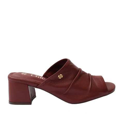 Chic Soft Leather Block Heel Slipper for Women