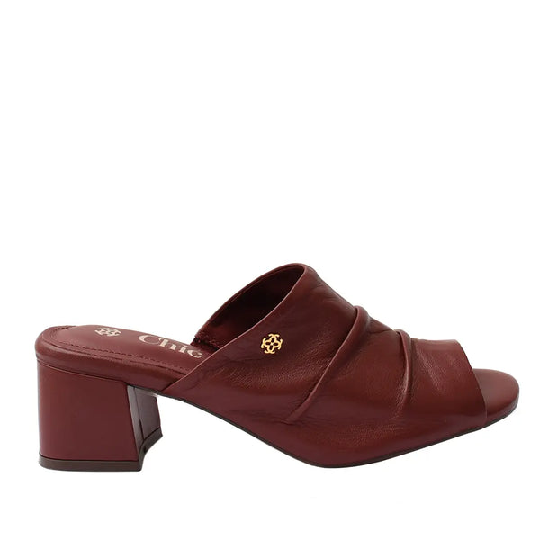 Chic Soft Leather Block Heel Slipper for Women