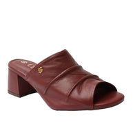 Chic Soft Leather Block Heel Slipper for Women