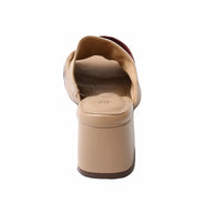 Chic Soft Leather Block Heel Slipper for Women