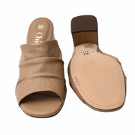 Chic Soft Leather Block Heel Slipper for Women