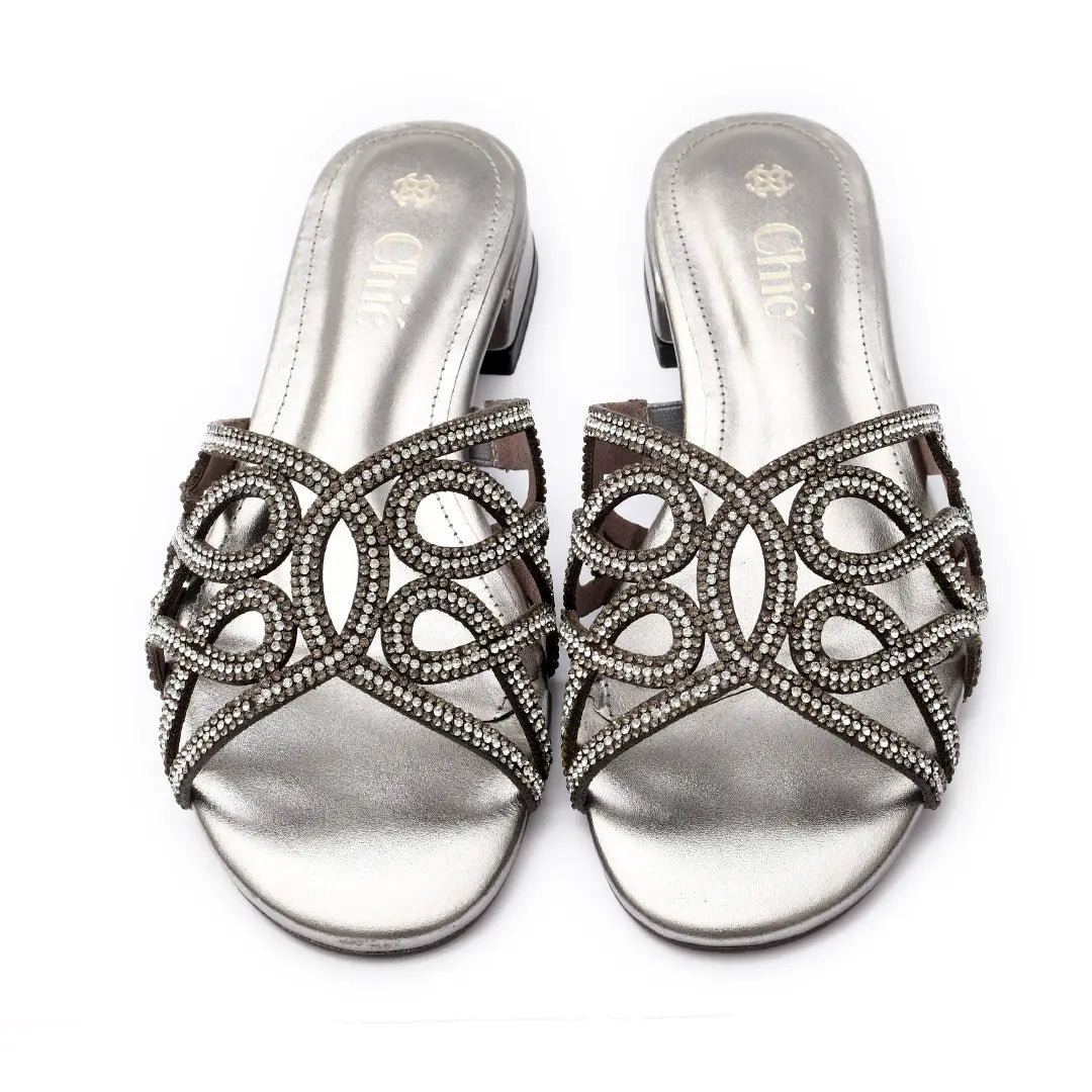 Rhinestone Embellished Flat Slipper