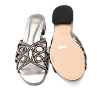 Rhinestone Embellished Flat Slipper