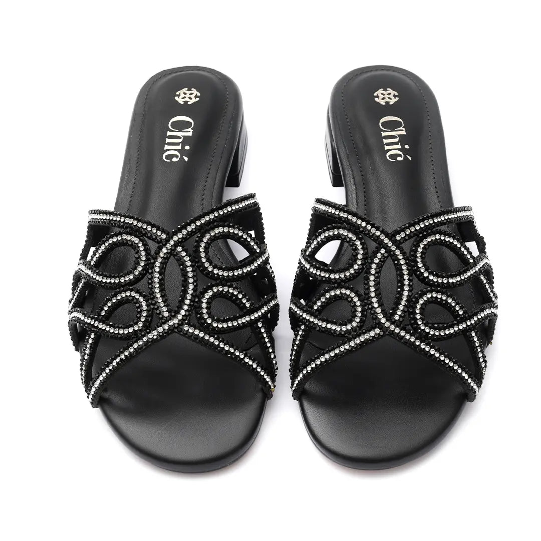 Rhinestone Embellished Flat Slipper