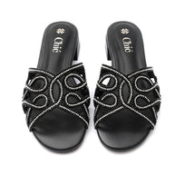 Rhinestone Embellished Flat Slipper