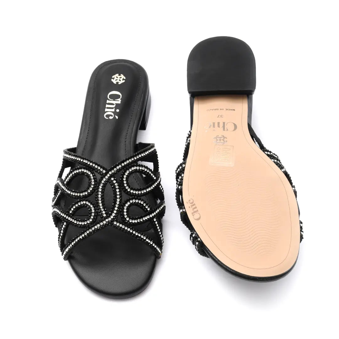 Rhinestone Embellished Flat Slipper