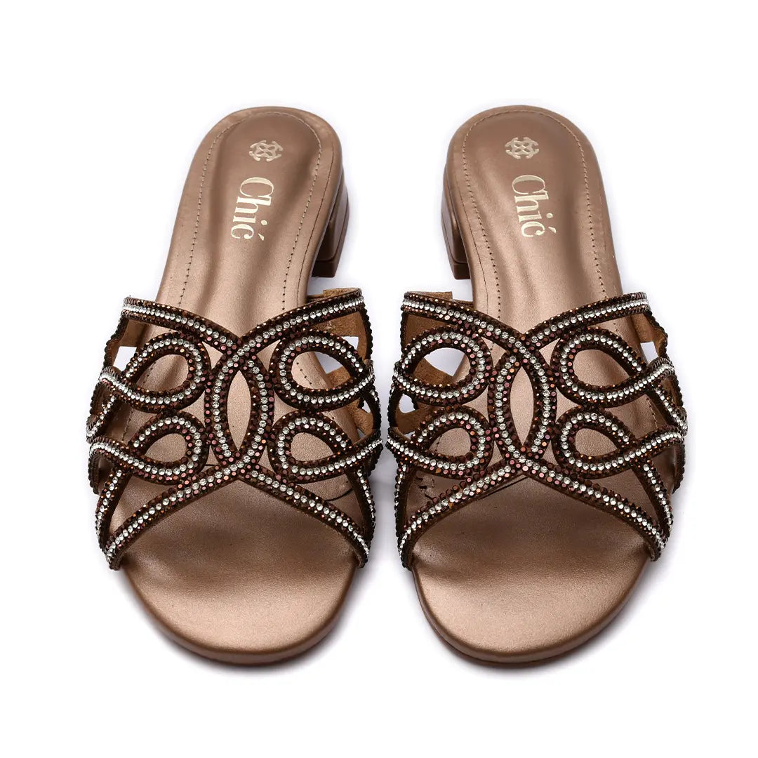 Rhinestone Embellished Flat Slipper