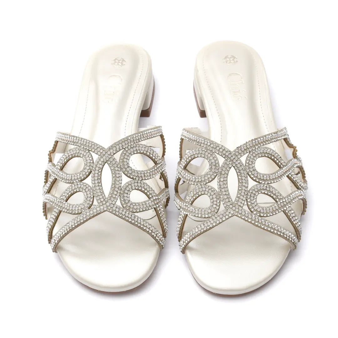 Rhinestone Embellished Flat Slipper