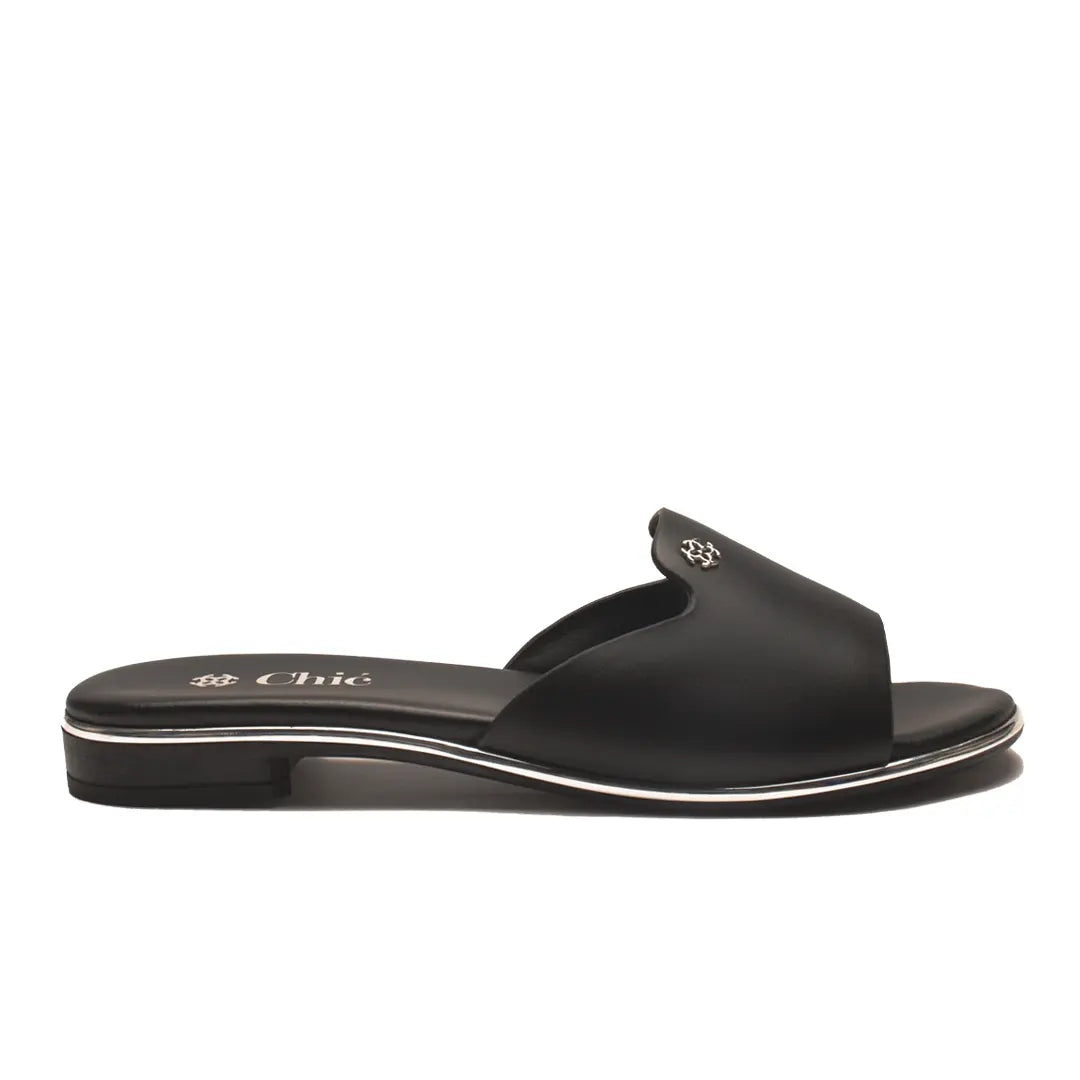 Elegant Smooth Leather Slide Slippers for Women