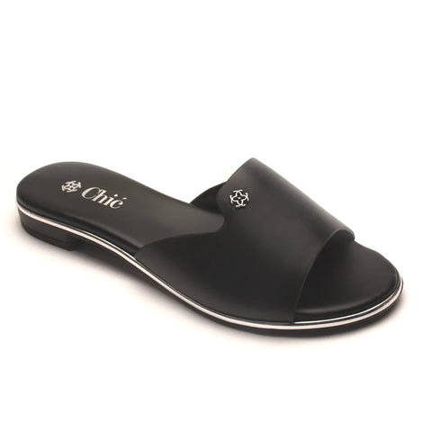 Elegant Smooth Leather Slide Slippers for Women