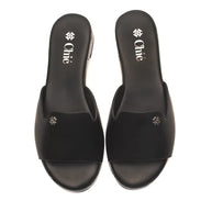 Elegant Smooth Leather Slide Slippers for Women