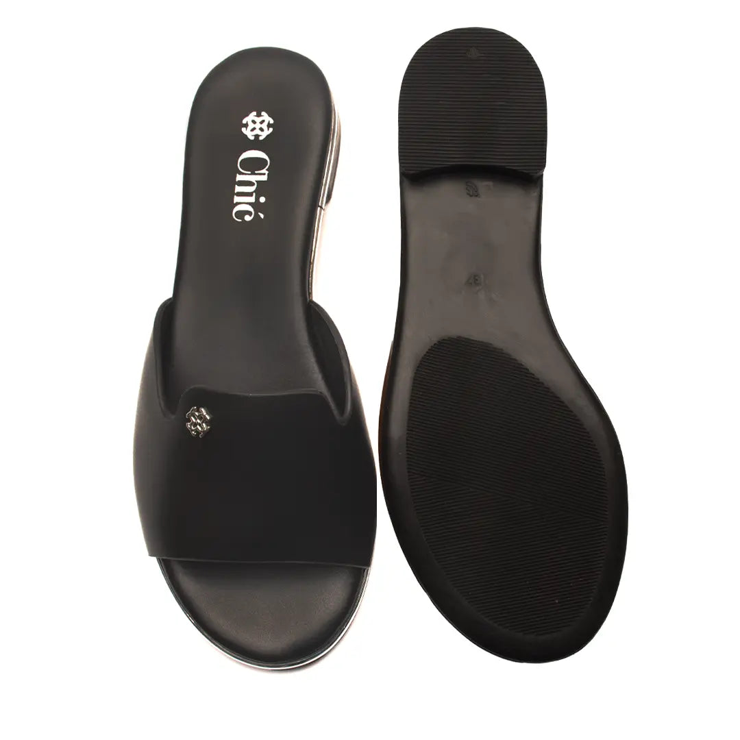Elegant Smooth Leather Slide Slippers for Women