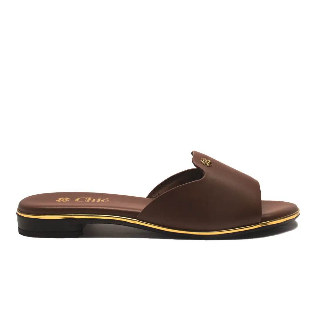 Elegant Smooth Leather Slide Slippers for Women
