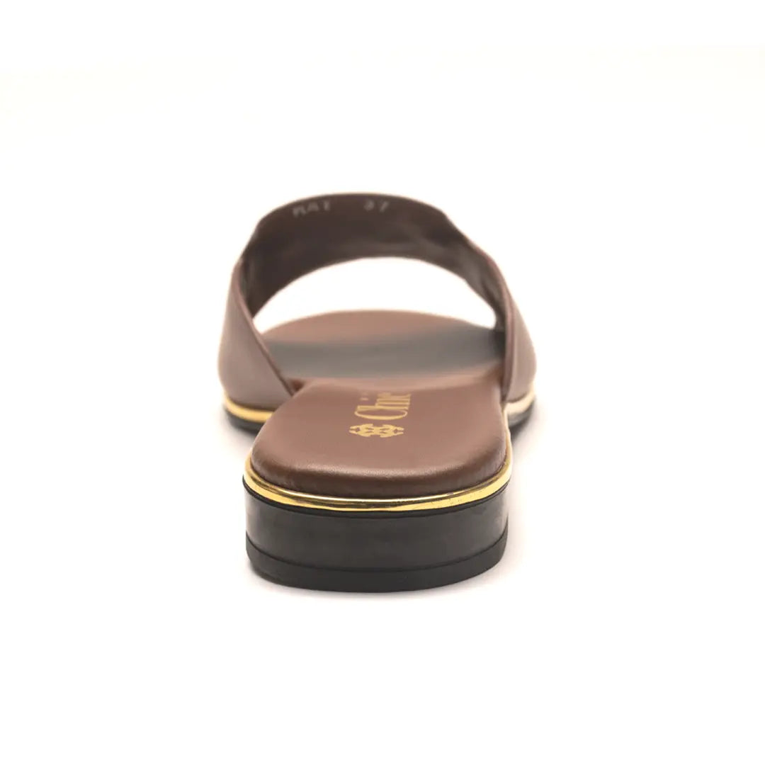 Elegant Smooth Leather Slide Slippers for Women