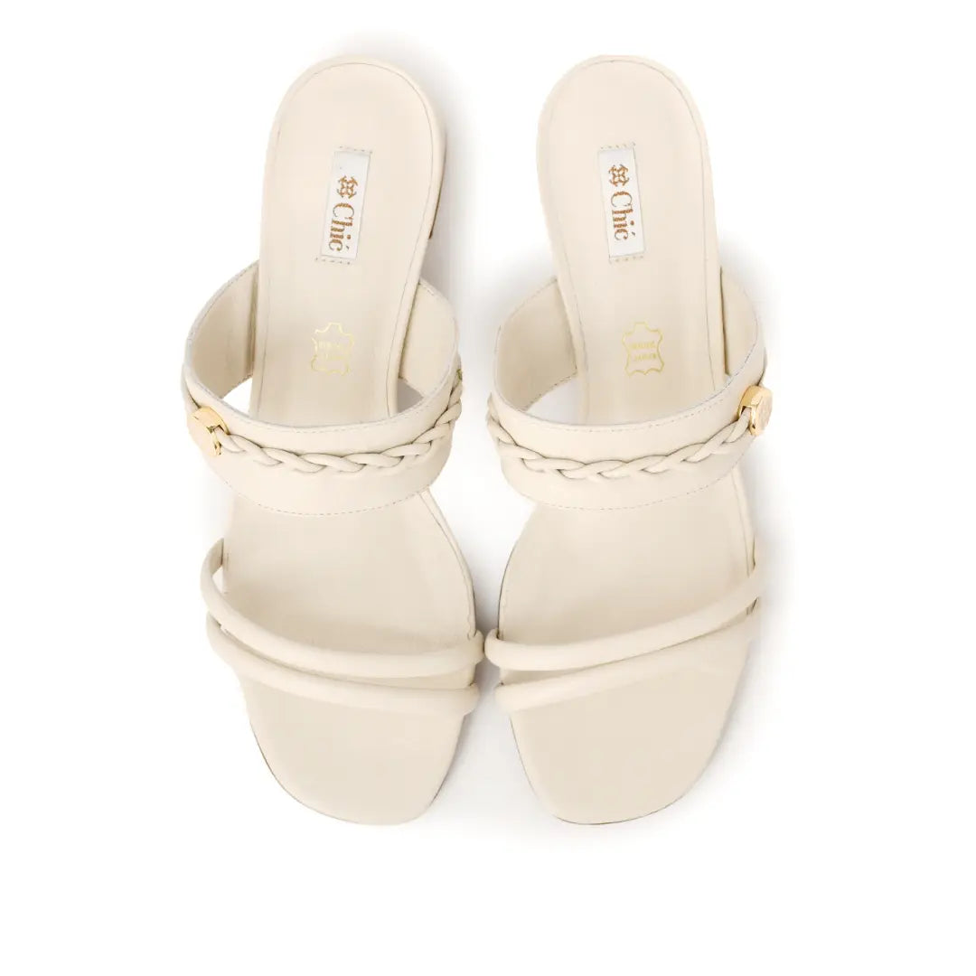 Ladies Classic Block Heel Slippers by Chic