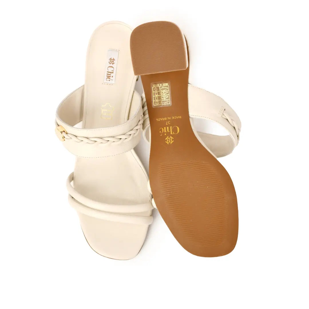 Ladies Classic Block Heel Slippers by Chic