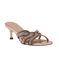 Crystal Embellished Kitten Heel Slipper