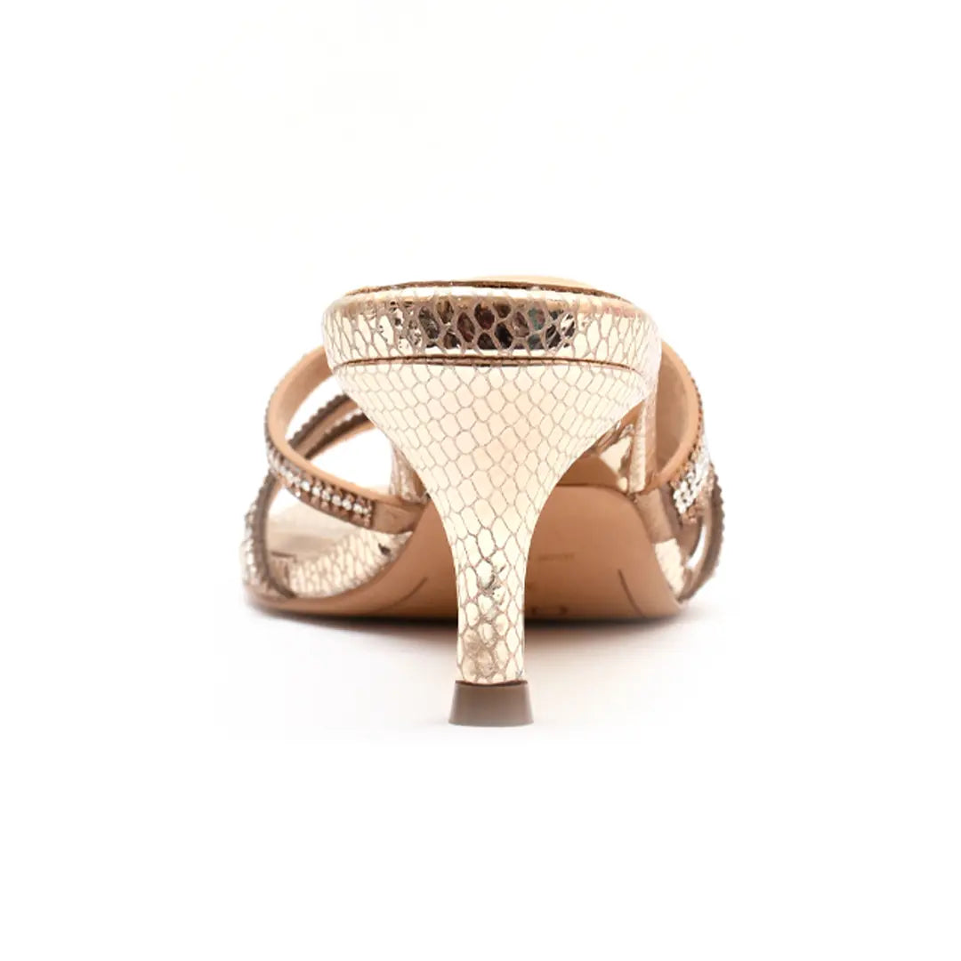 Crystal Embellished Kitten Heel Slipper