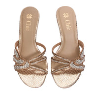 Crystal Embellished Kitten Heel Slipper