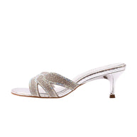 Crystal Embellished Kitten Heel Slipper