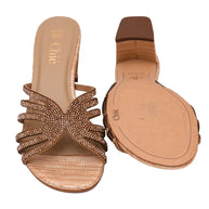 Crystal Embellished Open-Toe Block Heel Slipper