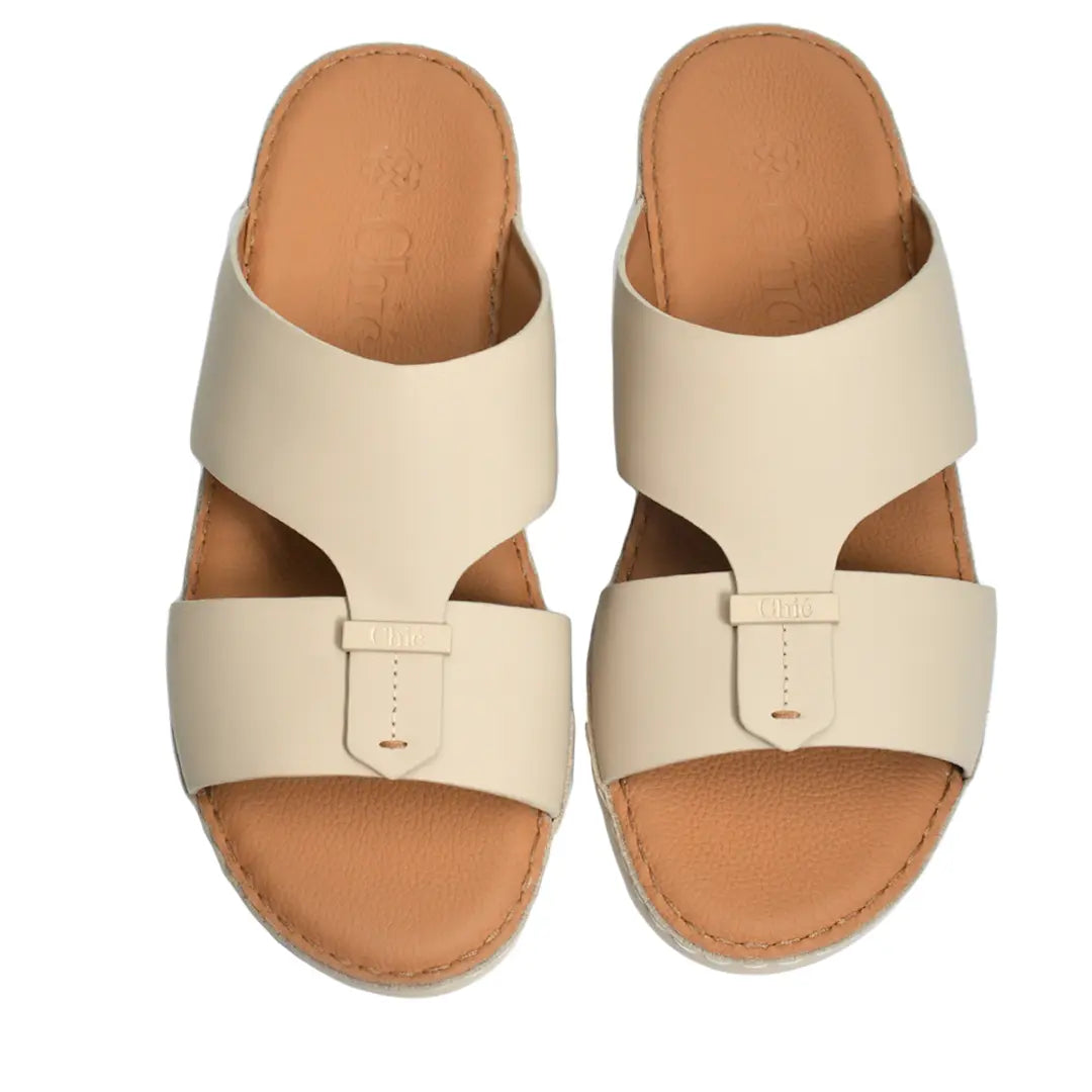 Genuine Rubber Finish Leather Arabic Sandal