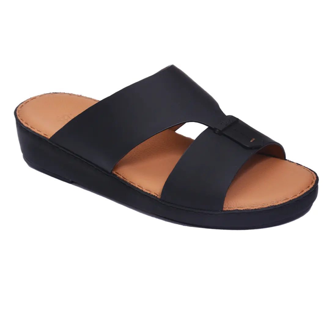 Genuine Rubber Finish Leather Arabic Sandal