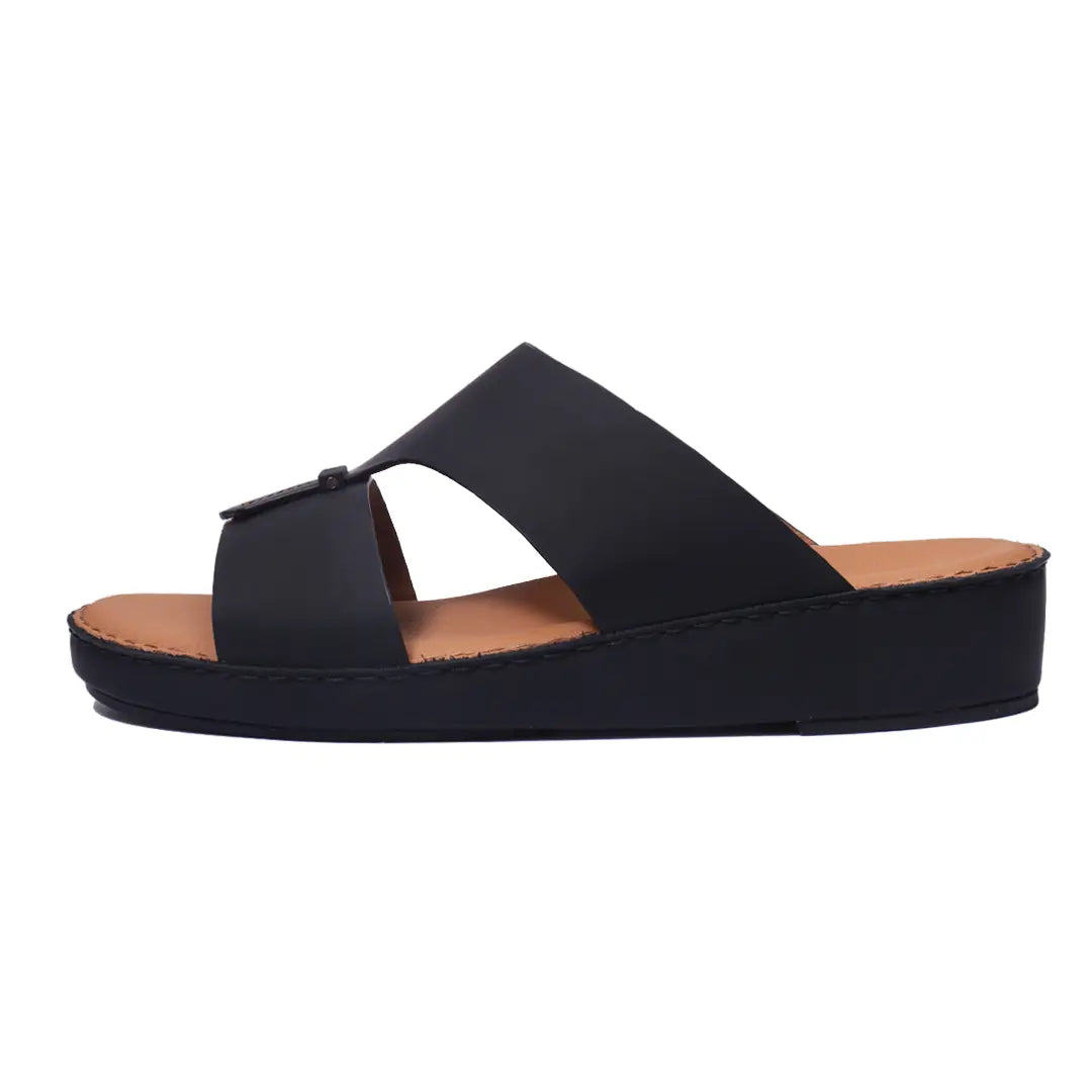 Genuine Rubber Finish Leather Arabic Sandal