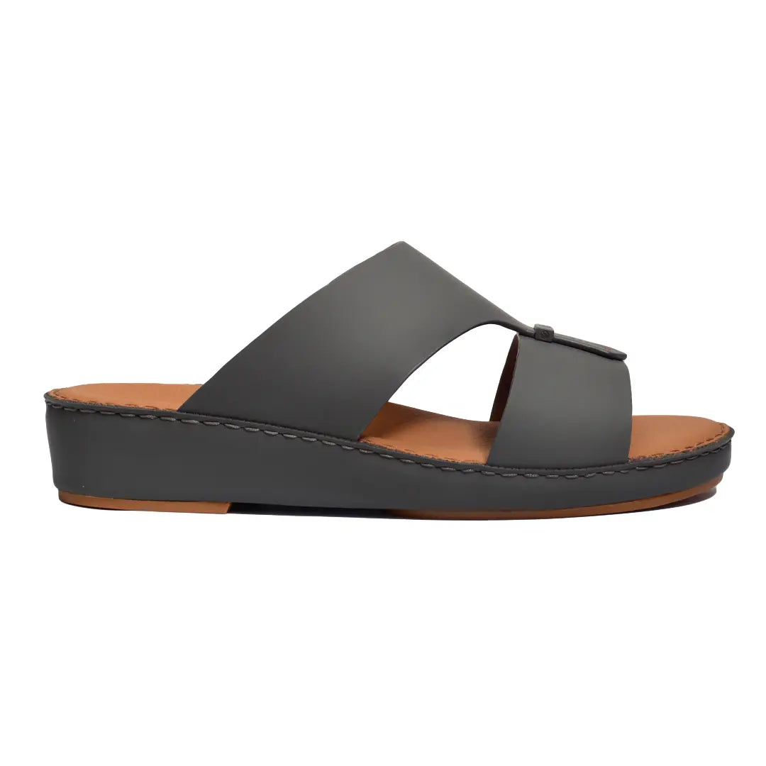 Genuine Rubber Finish Leather Arabic Sandal