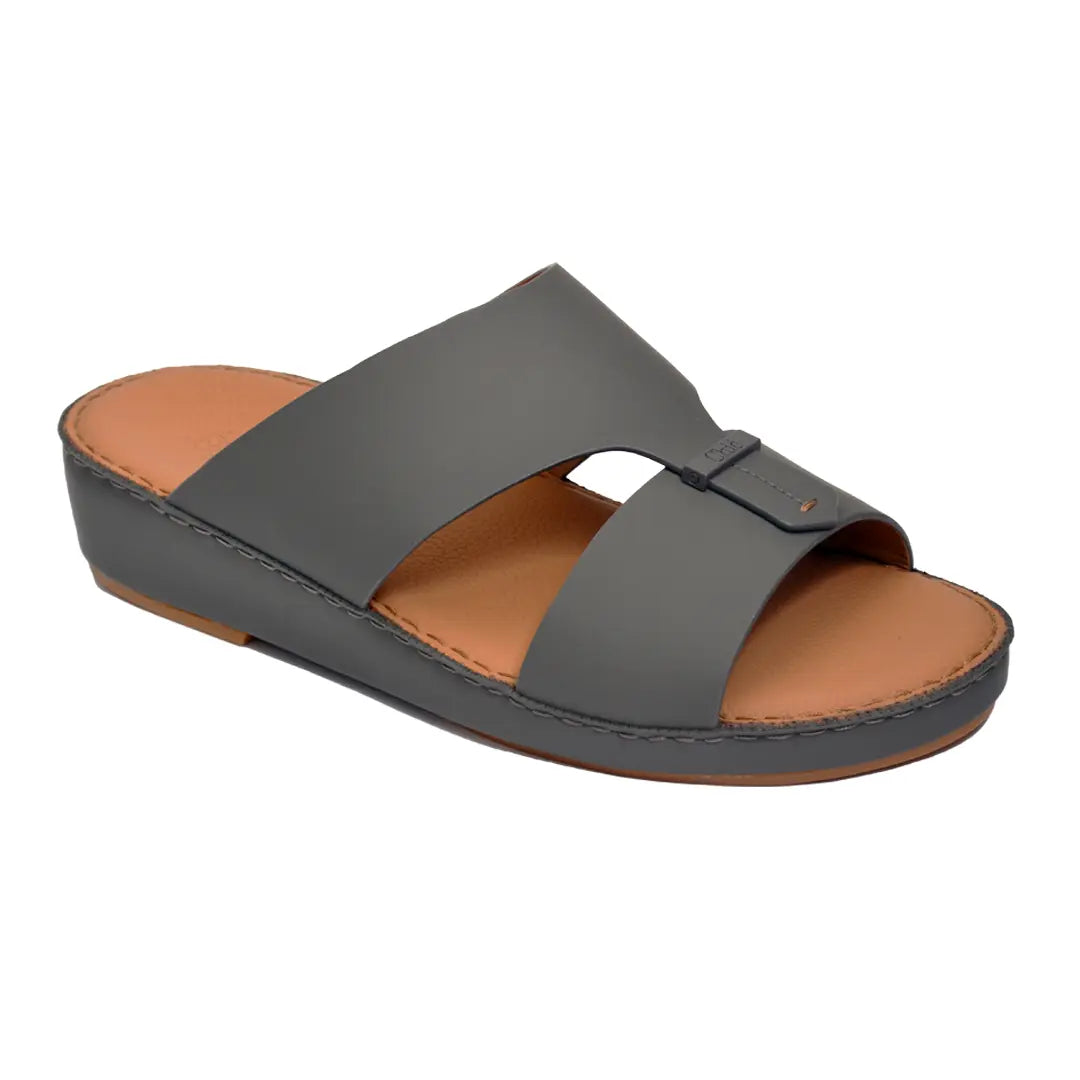 Genuine Rubber Finish Leather Arabic Sandal