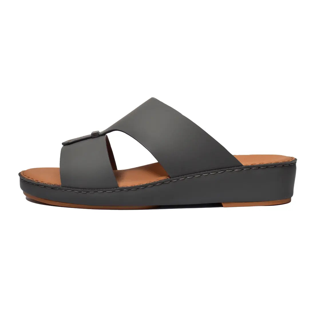 Genuine Rubber Finish Leather Arabic Sandal