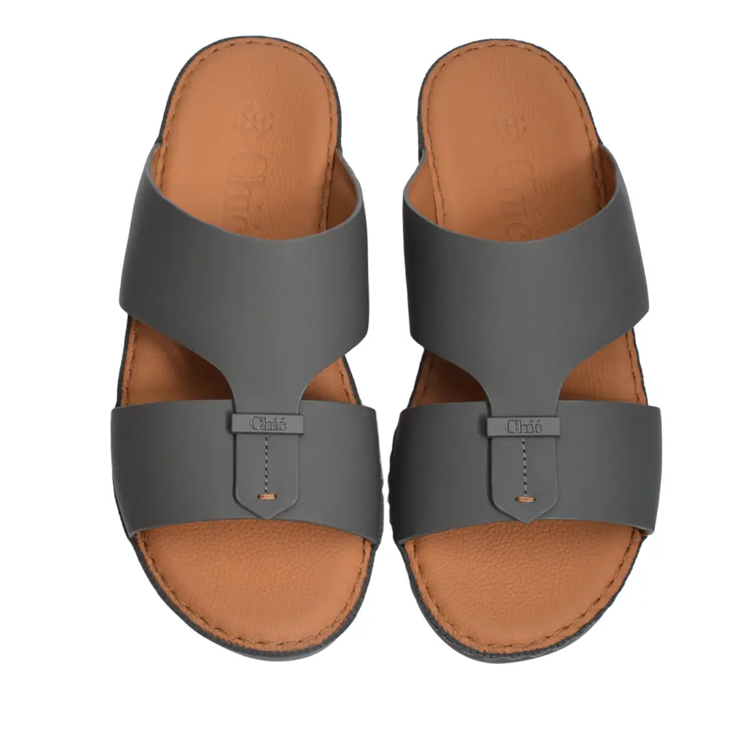 Genuine Rubber Finish Leather Arabic Sandal